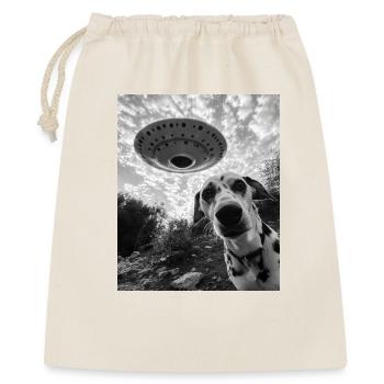Selfie dalmatien OVNI - Sac cadeau 40 x 50 cm - nature - Devant