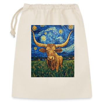 Longhorn Cow Cows Bull Van Gogh Starry Night - Gift Bag 40 x 50 cm - nature - Front