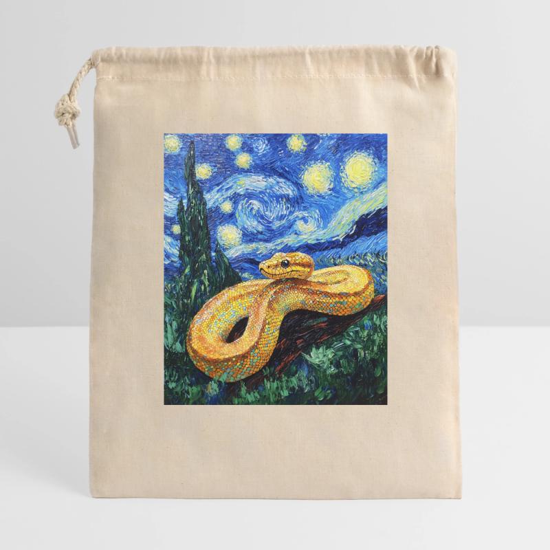 Serpent Python Style Van Gogh Nuit étoilée Sac cadeau 40 x 50 cm