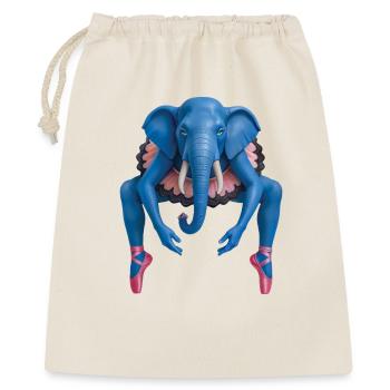 BALLERINA-ELEFANT – Tiere - Geschenkbeutel aus Baumwolle (40 x 50 cm) - Natur - Vorne