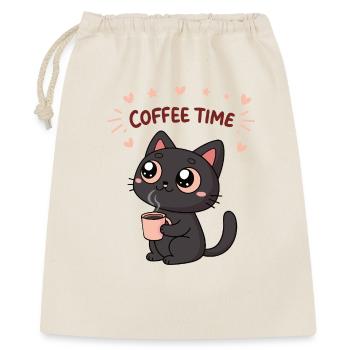 Chat Noir Café Heureux - Sac cadeau 40 x 50 cm - nature - Devant