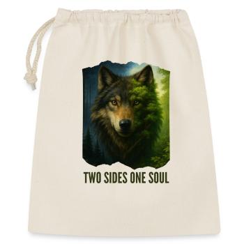 Les Deux Visages du Loup - Sac cadeau 40 x 50 cm - nature - Devant