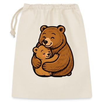 Maman et les jeunes ours s’embrassent - Sac cadeau 40 x 50 cm - nature - Devant