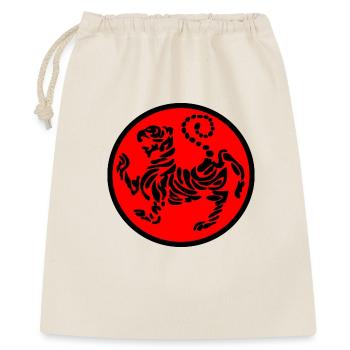 Shotokan tiger karaté logo emblème noir sur rouge - Sac cadeau 40 x 50 cm - nature - Devant
