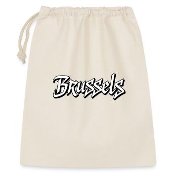 Stilvolles Brussels Schriftzug Design - Geschenkbeutel aus Baumwolle (40 x 50 cm) - Natur - Vorne