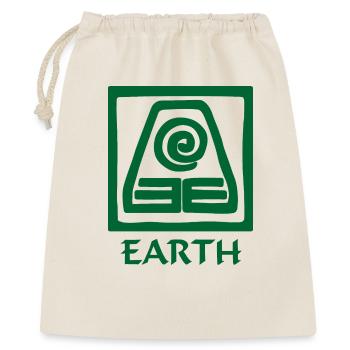 Symbole de la terre verte dans le texte carré 'EARTH' - Sac cadeau 40 x 50 cm - nature - Devant