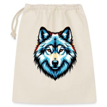 Wolf - Geschenkbeutel aus Baumwolle (40 x 50 cm) - Natur - Vorne