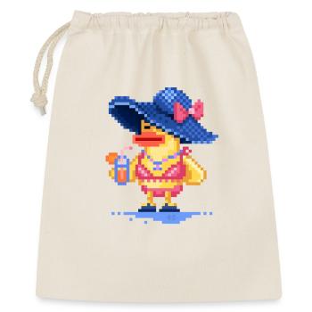 Pixel art Canard sur la plage en maillot de bain - Sac cadeau 40 x 50 cm - nature - Devant