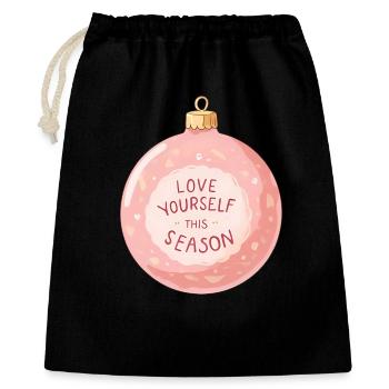 Aimez-vous - Ornement de Noël rétro anime - Sac cadeau 40 x 50 cm - noir - Devant
