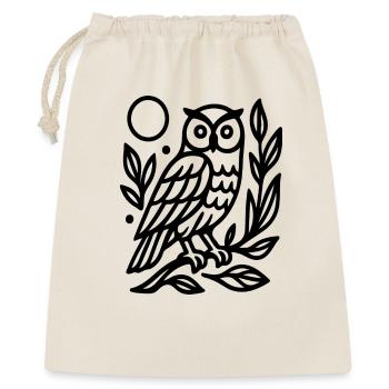 Minimale Linie Kunst Eule Nacht Natur Symbol Design - Geschenkbeutel aus Baumwolle (40 x 50 cm) - Natur - Vorne