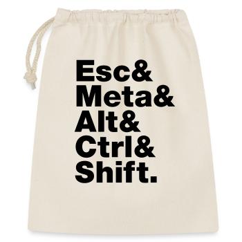 Esc & Meta & Alt & Strg & Shift - Geschenkbeutel aus Baumwolle (40 x 50 cm) - Natur - Vorne