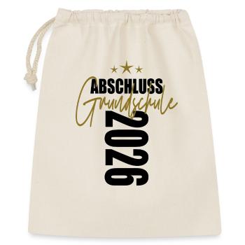 Abschluss Grundschule 2026 - Geschenkbeutel aus Baumwolle (40 x 50 cm) - Natur - Vorne