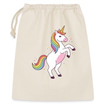 Tanzendes Regenbogeneinhorn - Geschenkbeutel aus Baumwolle (40 x 50 cm) - Natur - Vorne