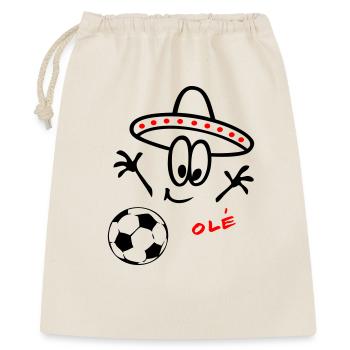 Sombrero Fußball  - Geschenkbeutel aus Baumwolle (40 x 50 cm) - Natur - Vorne