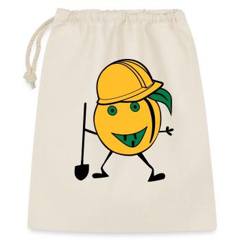Orangen Bauarbeiter - Geschenkbeutel aus Baumwolle (40 x 50 cm) - Natur - Vorne
