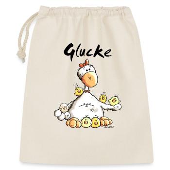 Glückliche Glucke - Geschenkbeutel aus Baumwolle (40 x 50 cm) - Natur - Vorne