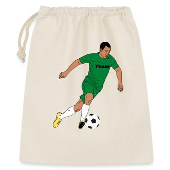Teamgeist Grün Fußball Action - Geschenkbeutel aus Baumwolle (40 x 50 cm) - Natur - Vorne