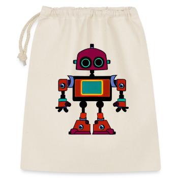 Petit Robot Rétro Coloré - Sac cadeau 40 x 50 cm - nature - Devant