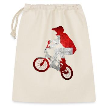 Distressed MTB Cyclist Silhouette - Gift Bag 40 x 50 cm - nature - Front