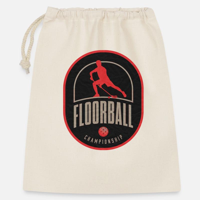 Floorball Championship Patch - Gift Bag 40 x 50 cm - nature