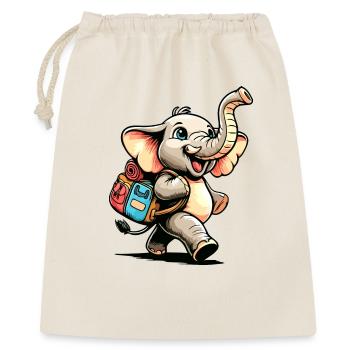 Tiny Trekker: Der lustige Elefant - Geschenkbeutel aus Baumwolle (40 x 50 cm) - Natur - Vorne