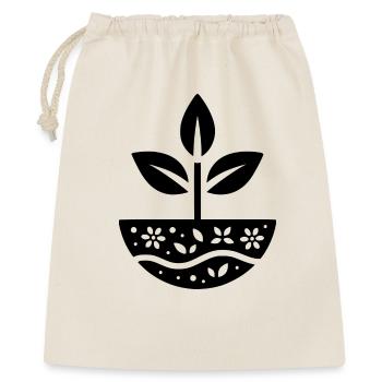 Minimalistisches Design - Pflanzen Grow - Geschenkbeutel aus Baumwolle (40 x 50 cm) - Natur - Vorne