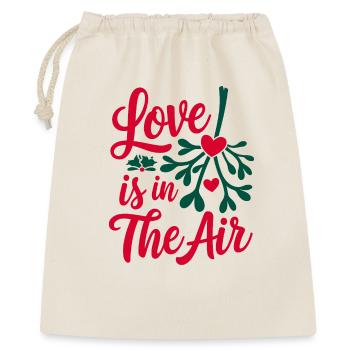 Love is in the Air - Mistelzweig - Geschenkbeutel aus Baumwolle (40 x 50 cm) - Natur - Vorne