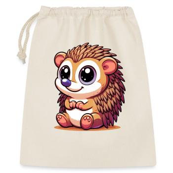 Igel - Geschenkbeutel aus Baumwolle (40 x 50 cm) - Natur - Vorne