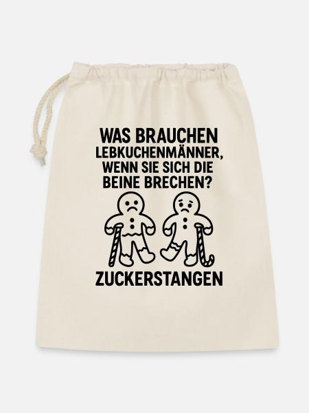zuckerstangen lebkuchen advent witz - Geschenkbeutel aus Baumwolle (40 x 50 cm) - Natur