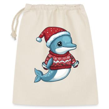 Noël de Noël des dauphins - Sac cadeau 40 x 50 cm - nature - Devant