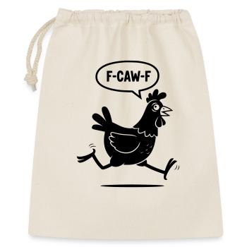 F-CAW-F Rennendes Huhn – Panic Chicken - Geschenkbeutel aus Baumwolle (40 x 50 cm) - Natur - Vorne