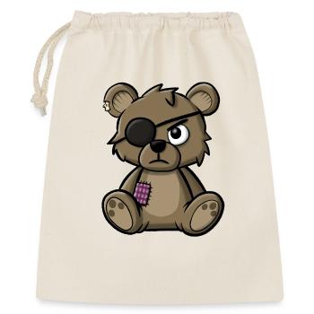 Ours en peluche avec cache-œil - Sac cadeau 40 x 50 cm - nature - Devant