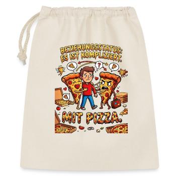 Relationship status It's complicated with pizza - Gift Bag 40 x 50 cm - nature - Front