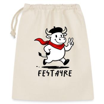 Festayre, Stier der Férias - Geschenkbeutel aus Baumwolle (40 x 50 cm) - Natur - Vorne