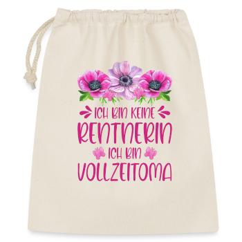 Oma - Ich bin keine Rentnerin Ich bin Vollzeitoma! - Geschenkbeutel aus Baumwolle (40 x 50 cm) - Natur - Vorne