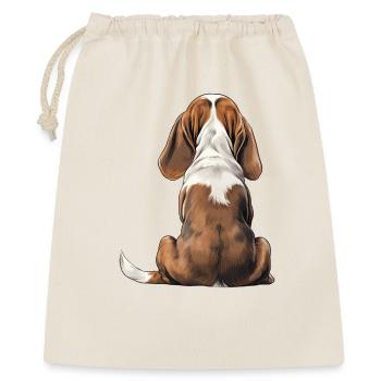 Basset Hund - Geschenkbeutel aus Baumwolle (40 x 50 cm) - Natur - Vorne