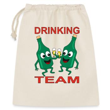 Verschmitzte Bierflaschen Trinkteam - Geschenkbeutel aus Baumwolle (40 x 50 cm) - Natur - Vorne