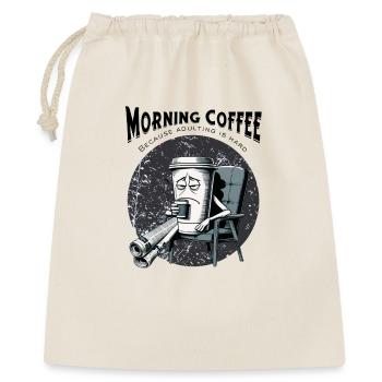 Morning Coffee – Because Adulting Is Hard - Gift Bag 40 x 50 cm - nature - Front