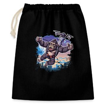 Gorilla Drone Kids Funny - Gift Bag 40 x 50 cm - black - Front
