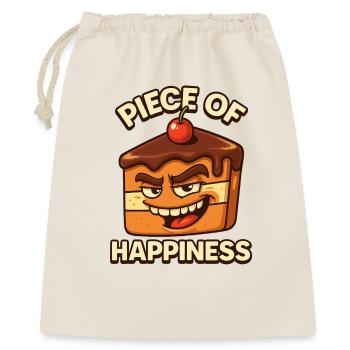 Piece Of Happiness Kuchen Design - Geschenkbeutel aus Baumwolle (40 x 50 cm) - Natur - Vorne