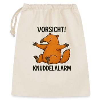 Nasenbär Teddybär Knuddeln Süß Liebe Warnung  - Geschenkbeutel aus Baumwolle (40 x 50 cm) - Natur - Vorne