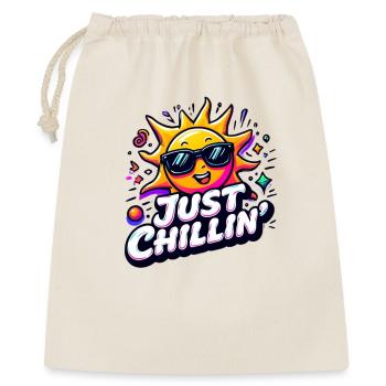 Just chillin Motif ensoleillé du soleil souriant - Sac cadeau 40 x 50 cm - nature - Devant