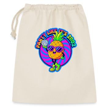 Ananas Party neon Früchte mit Stil V2K 2000'er  - Geschenkbeutel aus Baumwolle (40 x 50 cm) - Natur - Vorne