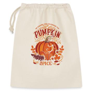 Kürbis Pumpkin Herbst Design Blätter Vintage  - Geschenkbeutel aus Baumwolle (40 x 50 cm) - Natur - Vorne