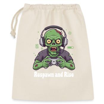 Respawn and Rise Zombie Gamer - Geschenkbeutel aus Baumwolle (40 x 50 cm) - Natur - Vorne