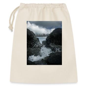 Plan orageux du pont qui relie l’île de Porth - Sac cadeau 40 x 50 cm - nature - Devant