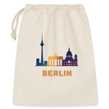 Berliner Skyline Farbverlauf - Geschenkbeutel aus Baumwolle (40 x 50 cm) - Natur - Vorne