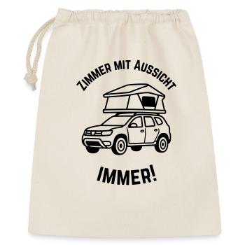 Dachzelt mit Aussicht - Geschenkbeutel aus Baumwolle (40 x 50 cm) - Natur - Vorne