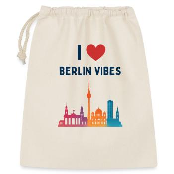 Ich liebe Berlin Vibes Stadt Silhouette  - Geschenkbeutel aus Baumwolle (40 x 50 cm) - Natur - Vorne