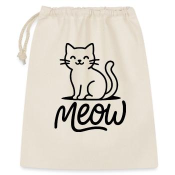 Meow Katze - Geschenkbeutel aus Baumwolle (40 x 50 cm) - Natur - Vorne